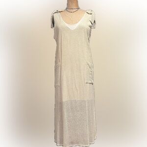 Miss Nikki cotton mesh sundress dress w/pockets/midi/partially lined – NWT